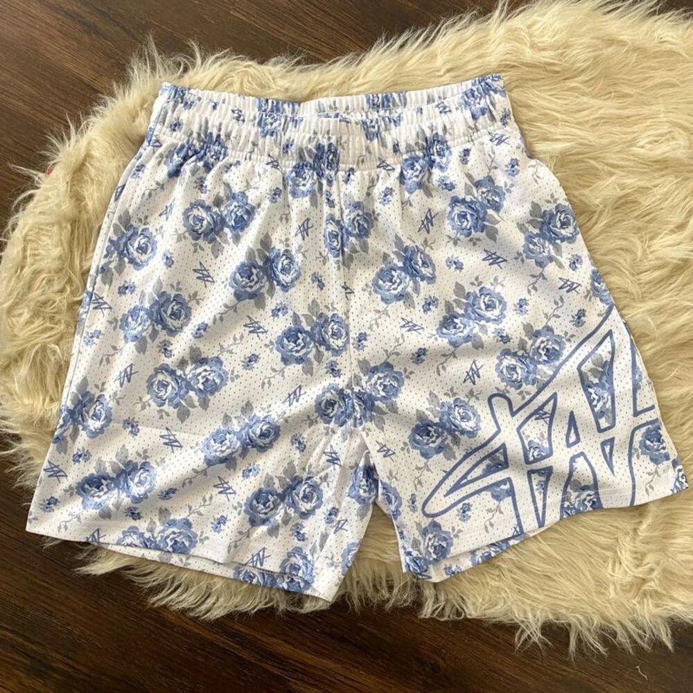 NWT W Labs Inc. Cloudy Mesh Shorts Blue White S